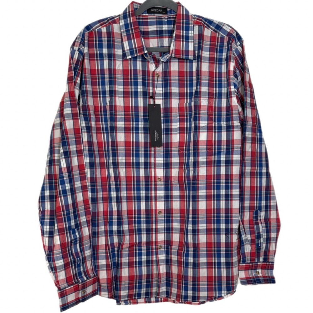 Mcedar Men’s Button Front Long Sleeve Shirt NWT Size XXL